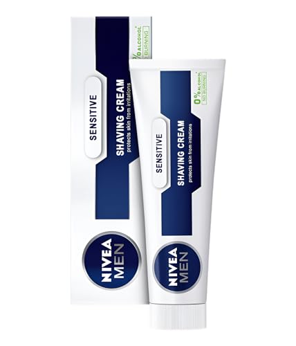 NIVEA Men Sensitive Shaving Cream 4-Pack for Men with Sensitive Skin, Alcohol-Free Formula with ChamomilE, Rich Lathering Cream for Comfortable Close Shave and Hydrated Skin, 100 ml Each Tube - image 2