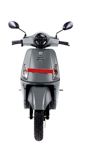 Image of eblu India's 1st Family e Scooter - Feo X - Typical Driving Range 110km per Charge - Top Speed 60 kmph, Xtra - Space | Comfort | Safety |Stability (Telegrey)