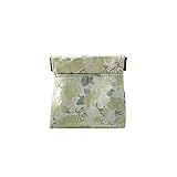 harris tweed shop Größe: 8 x 8 x 5 cm Harris Tweed Geldbörse Lippenstiftbeutel, Wolle, PU-Leder, tragbare Kosmetiktasche für Damen, Grünlich, Kunst