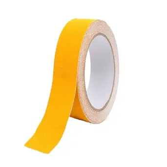 Grip Tape Anti Slip Tape 1 Inch, 33 Feet, Yellow Heavy Duty Non Skid Tape for Stairs Outdoor/Indoor, Waterproof Safety Adhesive Strips Roll for Ramp Traction Tread Staircases, 80 Grit