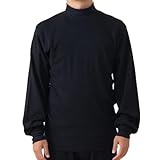 [白鷺ニット] ユニセックス おやすみインナー ZZZ 身生地綿100% 両起毛 12分袖 長袖 インナー 男女兼用 あったか 薄手 防寒 冷え対策 ストレッチ 快眠 ルームウェア パジャマ下 肌着 部屋着 秋冬用 K4300P-E (L, ブラック)