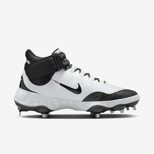 Nike Alpha Huarache Elite 4 Mid Men's Baseball Cleats (FD2744-107, White/Black)3