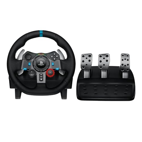 Logitech G29 Driving Force Racing Wheel and Floor Pedals, Real Force Feedback, Leather Steering Wheel Cover...