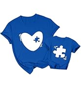 Mommy and Me Shirt Autism Awareness Shirt Love Heart Puzzle Tee Mother Baby Matching Outfits Tops