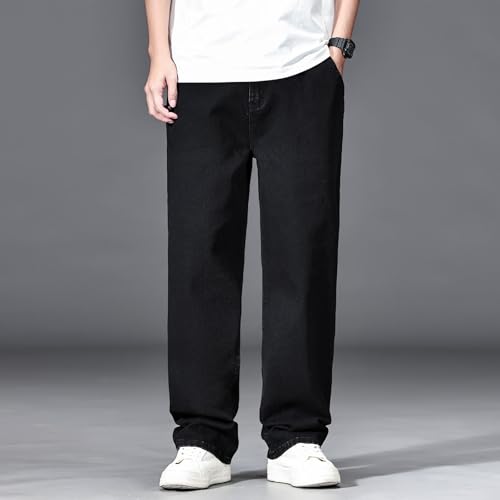 Men's Plus Size Jeans Elastic Waisted Baggy Denim Pants Big and Tall Straight Loose Fit Jeans Work Pants 2XL-6XL4