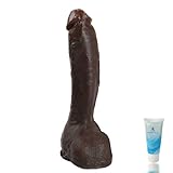 22CM AnalDildo Realistischer Dildo, Klassische Dildos Mit Starkem Saugnapf Fühlt sich an wie Haut, Analdildo Sexspielzeug für Männliche Oder Weibliche Vaginal- und Analspiele mit Lube (Schwarzkaffee)