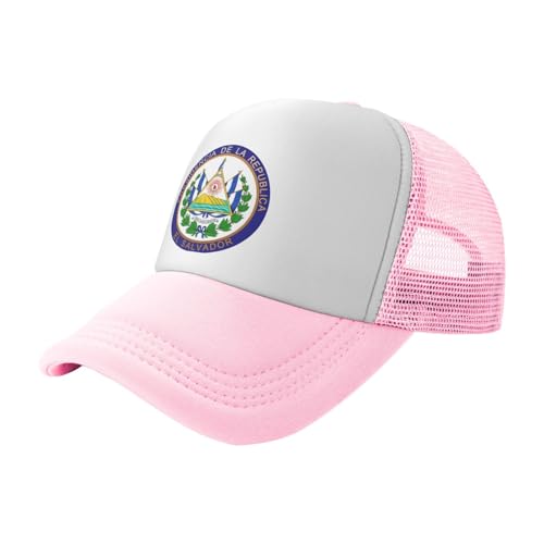 El Salvador Coat of Arms Trucker Hat Snapback Mesh Baseball Cap Unisex