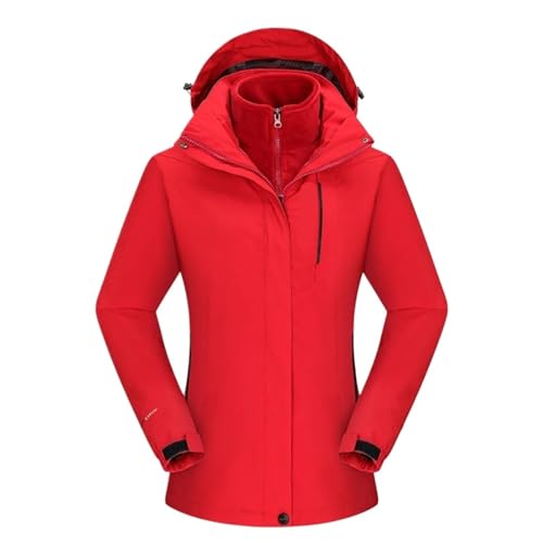 Chaqueta de senderismo gruesa 3 en 1 for mujer, forro polar, impermeable, cortavientos invierno, cálida, for exteriores, camping, abrigos resistentes al viento Para Practicar Senderismo(Color 3,M)
