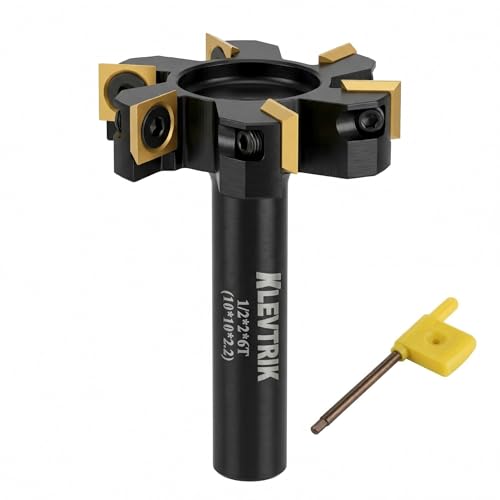 Klevtrik Slab Flattening Router Bit 1/2" Shank,2" Cut Dia 6-Wing（Gold
