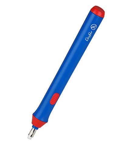 Läufer 69607 Elektrischer Radiergummi, batteriebetriebener Radierstift, wechselbare Aufsätze mit 2 Größen, inkl. 23 Radierer