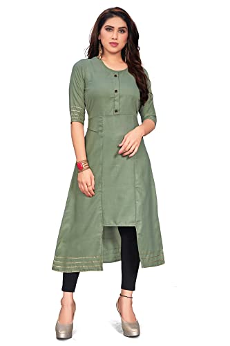 Image of Leriya Fashion Designer Slub Cotton Fully Stitched AnarklaiKurti for Women & Girls on Jeans Palazzo or Skirt