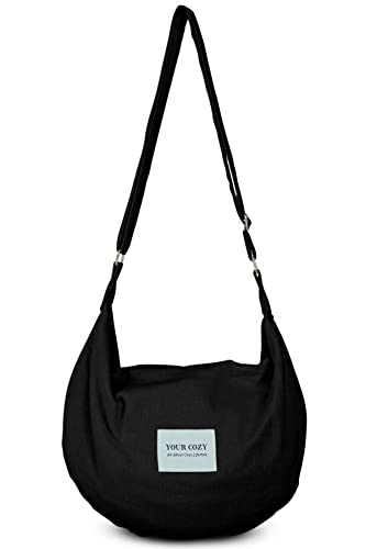 Crescent Crossbody Bag for Women Boho Sling Purse with Zipper Lightweight Hobo Messenger Shoulder Bag