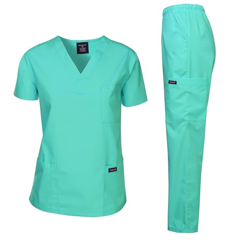 Dagacci Scrubs Medical Uniform Women and Man Scrubs Set Medical Scrubs Top and Pants