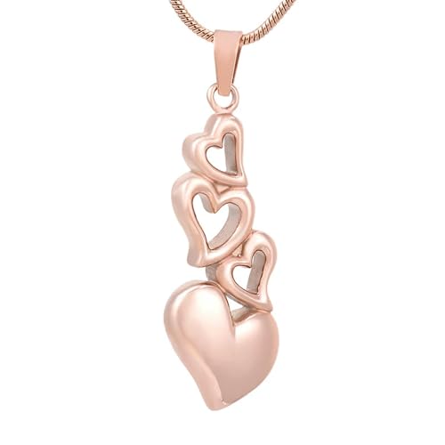Collier funéraire cœur éternel or rose pour cendres en acier - 2