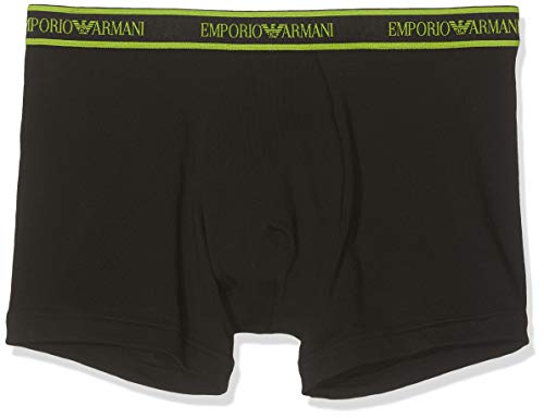 Emporio Armani Men's Core Logoband 2-Pack Boxer Brief, Black/Black, S