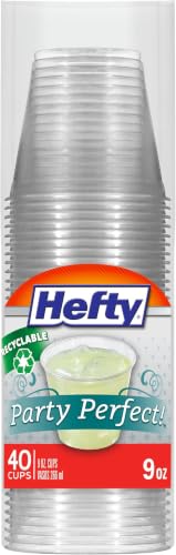 Image of Hefty Deluxe Clear Plastic Party Cups (9 Ounce) 40 Count (Pack of 12)