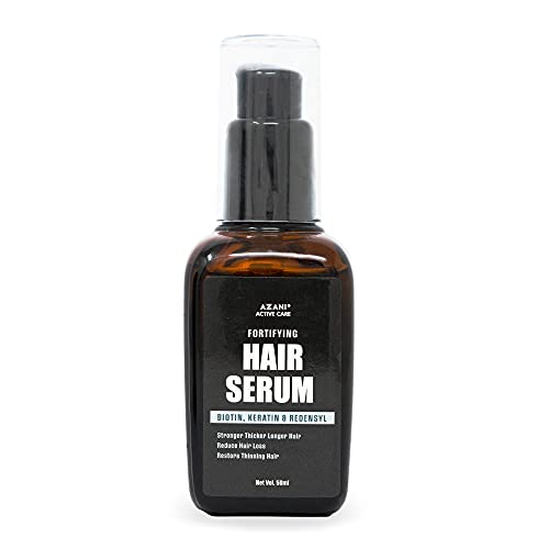 Azani Hair Serum - 1.69 Oz with Biotin, Keratin & Redensyl - Enhances Shine, Smooths Frizz & Flyaways - Repairs Rough, Damaged Hair, Makes Hair Look Strong, Shiny & Healthy - Women & Men