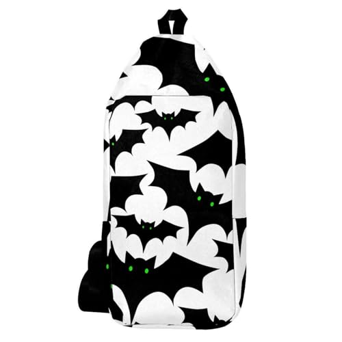 Sac à dos Halloween chauve-souris aux yeux verts imprimé multicolore unique