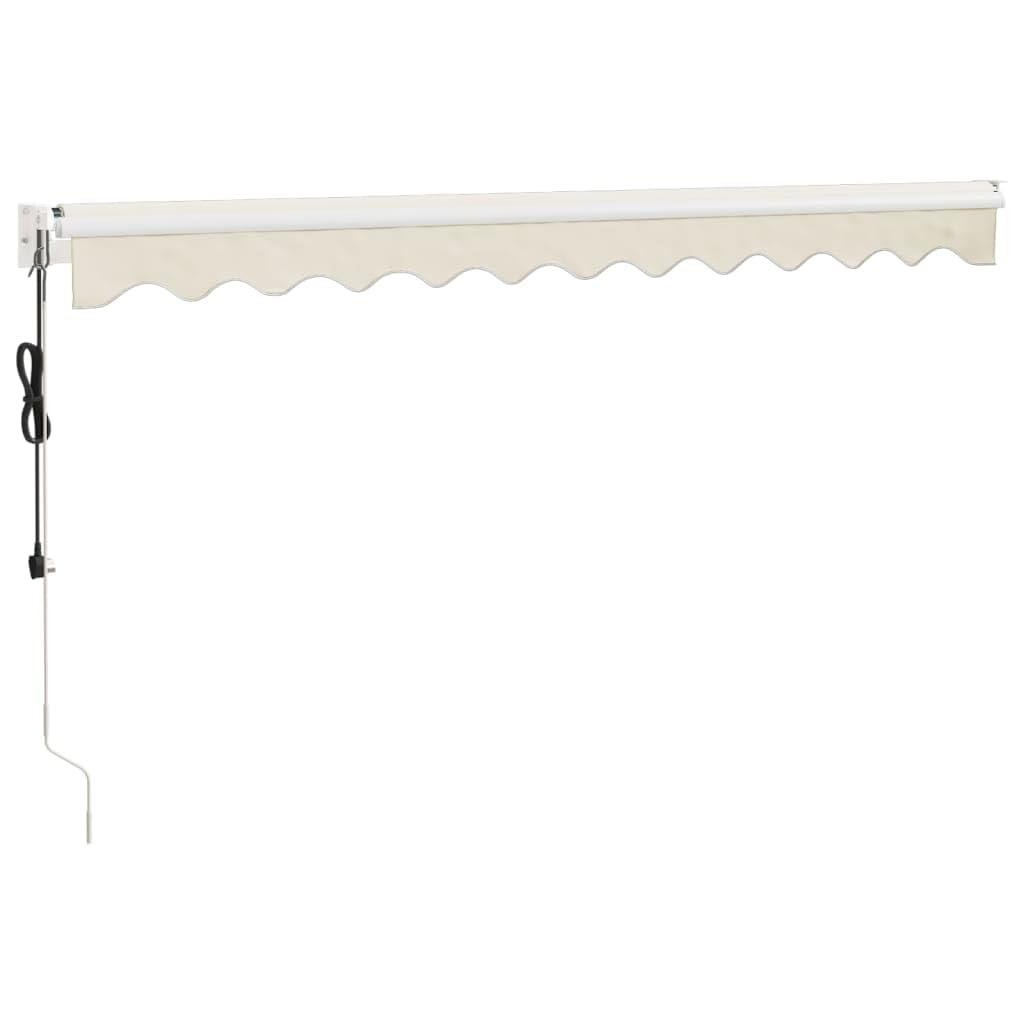 Brokky Toldo Motorizado 3.5 x 2.5 m Toldo Articulado Eléctrico con Mando a Distancia para Terraza, Jardín-Crema-3.5 x 2.5 m-Marco Blanca