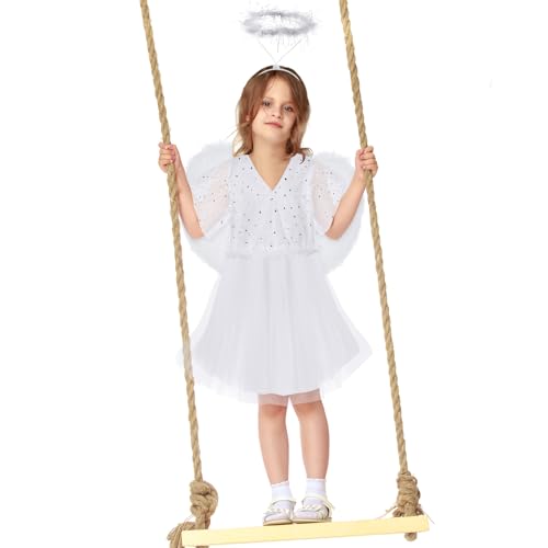Disfraz completo de ángel blanco para niñas 10-12 años miniatura 4