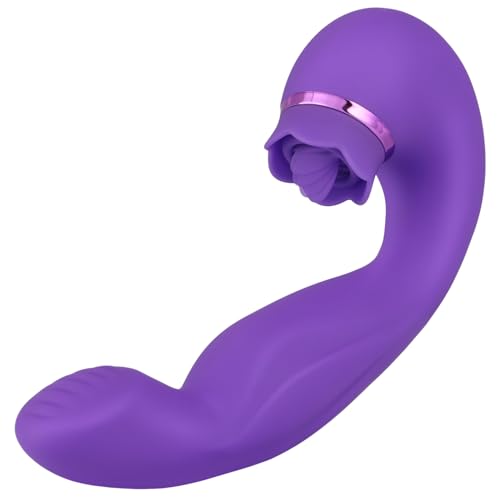 Clitoral Vibrators Sex Toys, 3 in 1 G Spot Vibrator Licking Clitoris Vibrators for Women, Clit Tongue Dildo Stimulator for Nipple Anal, Vibrators Female Powerful Beat Massager Butt Plug for Adult Toys