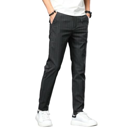 Pantalon mince en soie de glace à haute élasticité coupe droite