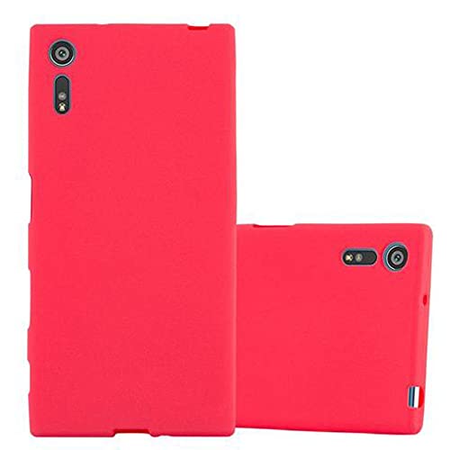Cadorabo Hülle kompatibel mit Sony Xperia XZ/XZs Schutzhülle TPU Silikon Hülle Frost Design Slim Kratzfest Weiche Gummi mit R&umschutz Hülle Hülle für Sony Xperia XZ/XZs in Rot