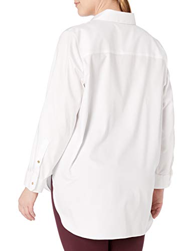 Calvin Klein Women Non-Iron Tunic Roll Sleeve Shirt (Regular And Plus Sizes), Birch, Small #TOP1