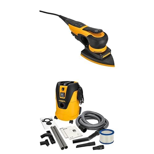 Mirka DEOS II 663 levigatrice a triangolo 300 W levigatrice orbitale a basse vibrazioni + aspirapolvere industriale Mirka a umido e a secco 25 litri
