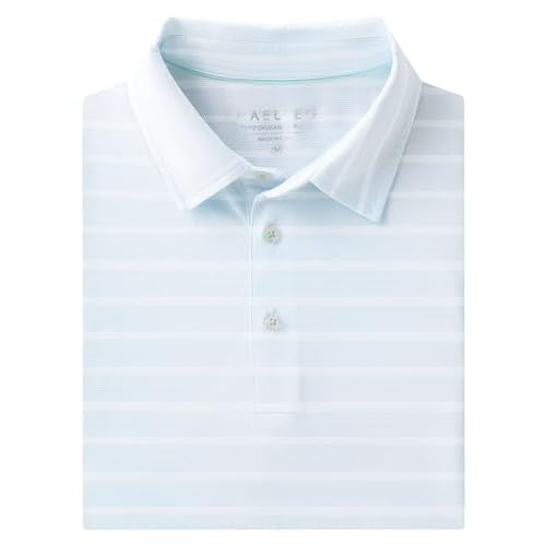 M MAELREG Golf Shirts for Men Short Sleeve Dry Fit Casual Striped Performance Moisture Wicking Collared Mens Polo Shirts