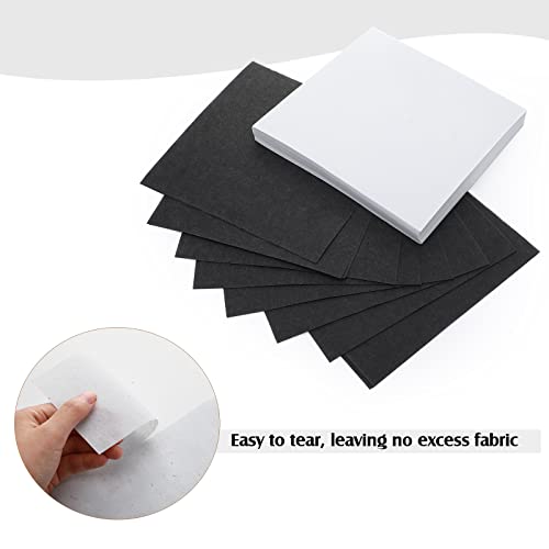 200 Sheets Tear Away Stabilizer Backing Embroidery Precut Sheets Black White Fabric Stabilizer For Machine Embroidery Hand Sewing Hoops Quilting, Medium Weight 2.1 Oz (10 X 12 Inch) #TOP2