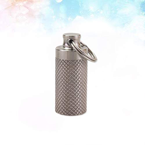 Lioobo – Chaveiro de liga à prova d'água, porta-comprimidos, bolso para garrafas, emergência, mini