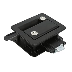 Reisaanhangwagen Toegangsdeurslot, verdikte basis Camperdeurslot Ingebouwde nachtschoot Stil ontwerp Aluminiumlegering voor camper(zwart)