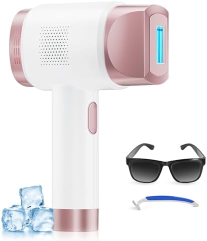 Laser Hair Removal for Women and Men, IPL with Ice-Cooling System for Nearly Painless and Long-Lasting Result at-Home Permanent Hair Removal Device 999999 Flashes for Whole Body Use