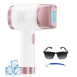 Laser Hair Removal for Women and Men, IPL with Ice-Cooling System for Nearly Painless and Long-Lasting Result at-Home Permanent Hair Removal Device 999999 Flashes for Whole Body Use