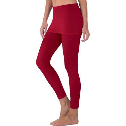 Falda de tenis con leggings adjuntos, talla grande, leggings con falda con forro polar, pantalones de cintura alta, pantalones térmicos de invierno, leggings atléticos con falda, leggings de dos