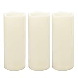 Large Outdoor Waterproof White Flameless Candles with Timer Big Battery Operated Plastic LED Pillar