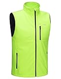MAGCOMSEN Softshellweste Herren Leichte Arbeitsweste Wasserdicht Ärmellos Outdoorweste Herren Freizeit Sportweste Jagd Klettern Anglerweste Herbst Atmungsaktiv Vest Grün XL