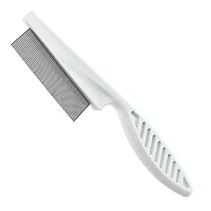 Feddis Professional Tick & Flea Brush for Dogs, Removes Ticks & Fleas from Hair- Suitable for Dogs, Cats, Rabbits, Puppies & Kittens White