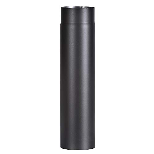 FIREFIX R120/5 Ofenrohr aus 2 mm starken Stahl (Rauchrohr) in 120 mm Durchmesser für Kaminöfen und Feuerstellen Senotherm schwarz 500 mm lang