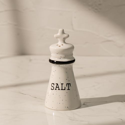 Image of His & Hers Salt & Pepper Shaker Set - Set of 2 Handcrafted Ceramic Shakers - Minimal Tabletop Essentials for Everyday Dining