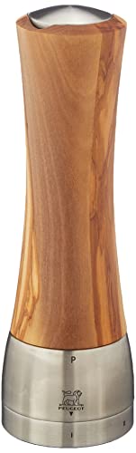 Peugeot - Madras u'Select Manual Pepper Mill - Adjustable Grinder - Stainless Steel and Olive Wood, 21 cm
