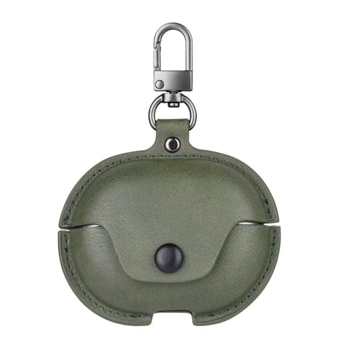 LIUZIHAN Funda Compatible con Xiaomi Redmi Buds 6 Lite, PU Cuero Estuche Protector, con Gancho para Llavero, Anti-rasguños, Carcasa Case para Xiaomi Redmi Buds 6 Lite.(Verde)
