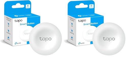 TP-Link Tapo S200B - Botón Inteligente, Acciones Personalizadas, Control Inteligente Dispositivos, Activación Alarma con un Clic, Batería de Larga Duración, Hub Requerido, Blanco (Paquete de 2)