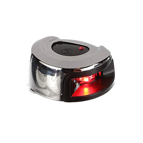 Attwood NV2012SSR-7 LightArmor 2-Mile Navigation Deck Mount Sidelight, Red LED Lighting, Round Stainless Housing by attwood - Used condition - US$21.50