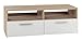 TV Lowboard Fernsehschrank Fernsehtisch Board Bank Rack | Dekor | Braun | Weiß | Holzoptik | Eiche Sonoma | 2 Fächer | 2 Klappen | BxHxT: 95x35x36 cm
