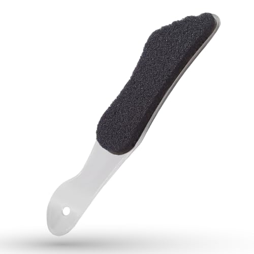 LaRosa PUMICE SPA Lima per Piedi – Manico Trasparente a Forma di Piede con Pietra Pomice Nera & Superficie Abrasiva