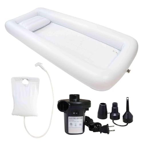Vasca da bagno gonfiabile per doccia, ausilio per il bagno per anziani, disabili e pazienti costretti a letto, portatile, facile da usare per la cura della casa