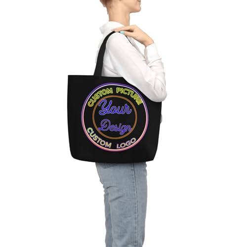 Custom Tote Bags Teacher Personalized Capacity Shoulder Bag Beach Bag For Women Men Design Your Own Image Logo Text Business2