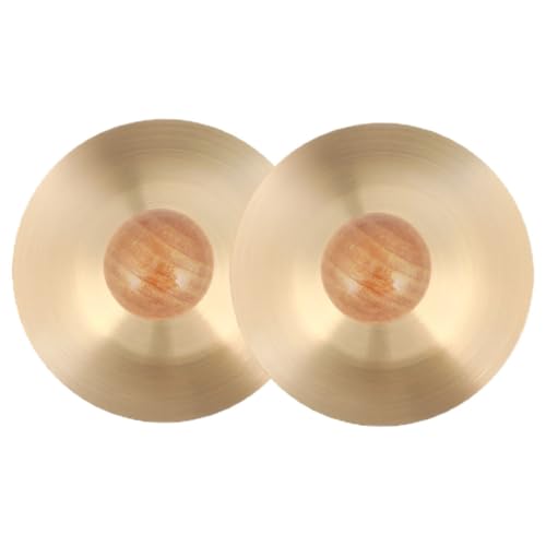 Mipcase Platillos de Dedo para Niños 9 Cm, Mini Instrumento Musical de Percusión Mango de Madera, 2 Piezas, Platillos Pequeños para Aprendizaje y Entretenimiento Infantil